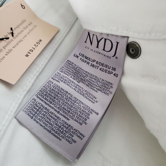 NYDJ Marilyn Straight Crop Lift Tuck Jeans in Cool Embrace - Optic White Size 6 - Picture 9 of 9